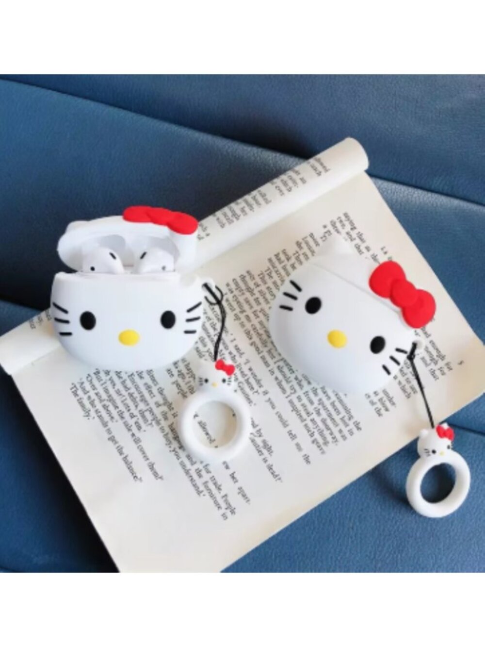 Hello Kitty AirPods Case Cute Silicone & PC Protective Covers Keychain - Picture 2 of 3